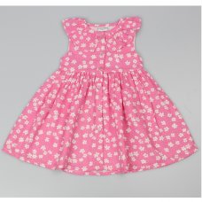 D32906: Infant Girls All Over Print Cotton Lined Dress (1-3 Years)